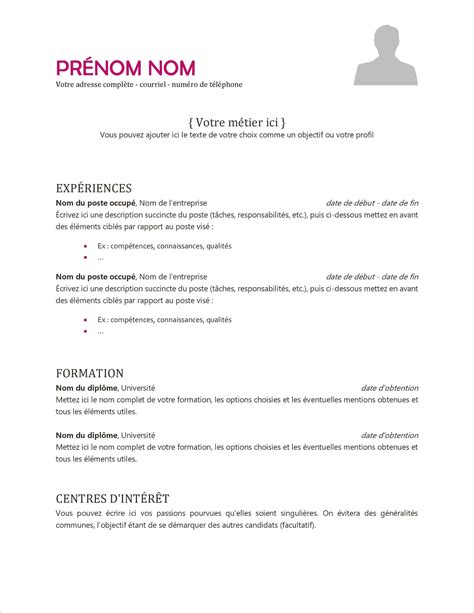 rediger un cv gratuit